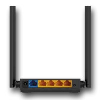 ראוטר TP-Link Archer C54 AC1200 Dual Band Wi-Fi Router – 5GHz יחידה שחורה במבט אחורי מציגה יציאות כבלים