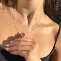 שרשרת לב מפת ישראל | שרשרת ישראל | שרשרת חריטה