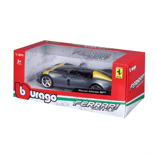 דגם בוראגו מכונית פרארי מונזה אפורה 1/24 Bburago Ferrari Monza SP1