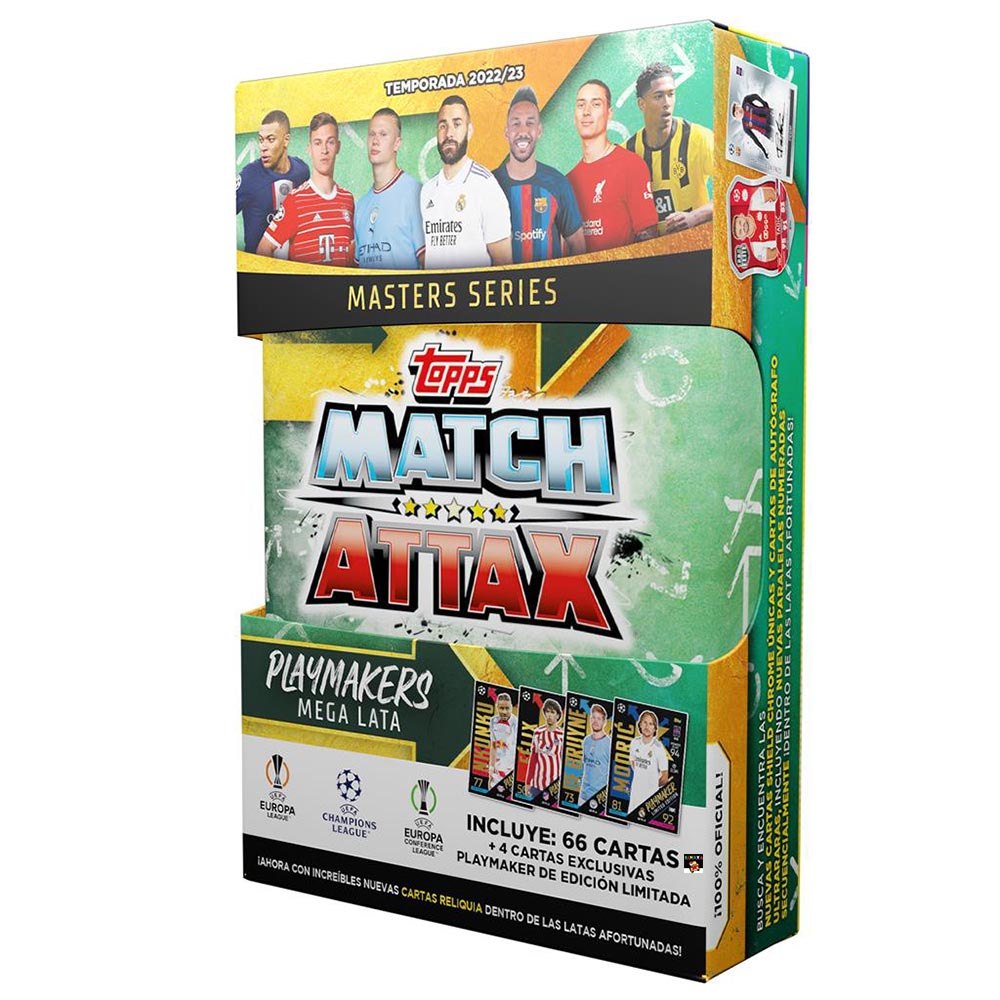 מאץ' אטקס קופסת פח מגה קלפים ליגת האלופות 2023 ירוק MATCH ATTAX