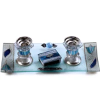 סט פמוטים לשבת וחג + מגש + מחזיק גפרורים טוליפ 2