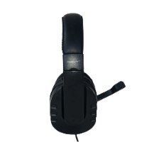 אוזניות למחשב Silver Line HS-009 with USB and Mic – פריט בודד בצבע שחור עם מיקרופון מובנה מונח על רקע לבן