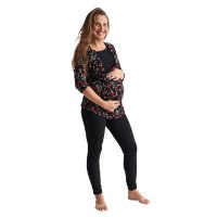 חולצת הנקה חולצה צווארון נשפך - שרוול 3/4 - NursingAnywear
