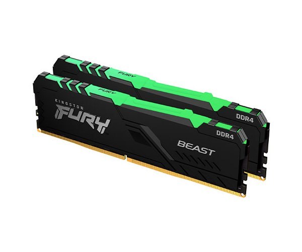 ז. לנייח Kingston Fury Beast RGB 16GB 2x8GB 3200MHz DDR4 CL16 Kit