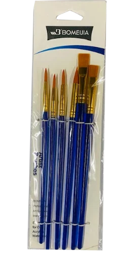 סט מכחולים מעורב לתחביב 1/6