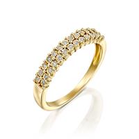 טבעת נתיב האהבה משובצת יהלומים בזהב לבן או צהוב 14 קראט