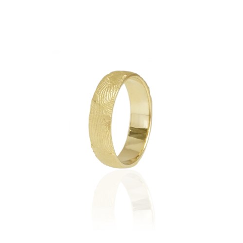 טבעת טביעת אצבע זהב לנישואין 5.0 מ"מ
