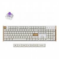 מקלדת גיימינג אלחוטית מגנטית Keychron K10 HE בגודל מלא Special Edition לבן עץ