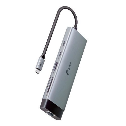 רכזת USB-C ‏TP-Link UH9120C עם 9 חיבורים, HDMI ‏4K@60Hz, ‏RJ45 וקוראי כרטיסים
