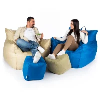 פוף כורסה כחולה לבית
