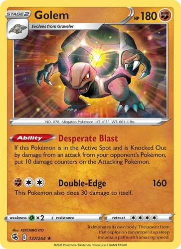 קלף בודד single פוקימון - golem - Fusion Strike - 137/264