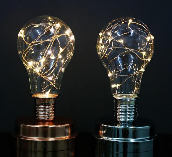 מנורה שולחנית נורת וינטג'  Bulb –  כסף - סוג ב'