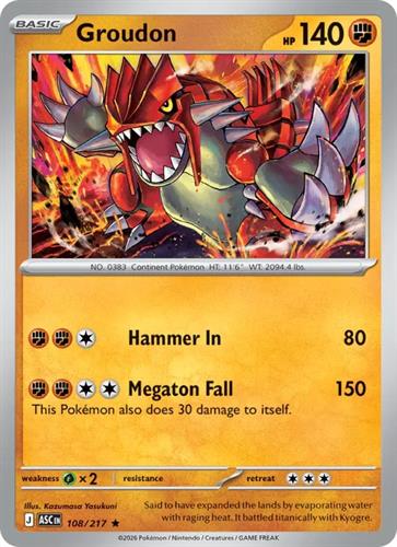 קלף בודד single פוקימון - groudon - Ascended Heroes - 108/217