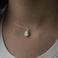 שרשרת טליה| שרשרת טיפה שקופה