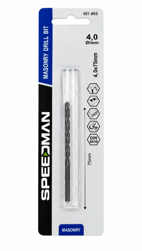 מקדח לבטון ⁦SPEEDMAN⁩ – ⁦4×75⁩ מ״מ