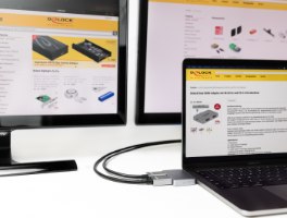 מתאם Delock Dual HDMI Adapter with 4K 60 Hz and PD 3.0 for MacBook