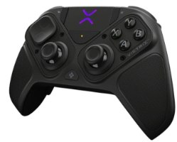 בקר משחק מודולרי אלחוטי Turtle Beach Victrix Pro BFG Reloaded PC – מבט אלכסוני על בקר שחור עם