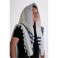 טלית 100% כותנה פסים שחור