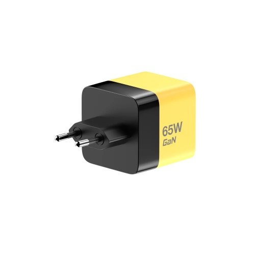 מטען קיר 65W עם כבל USB-C נגלל מובנה בצבע צהוב Miracase MWC65RC