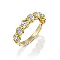 טבעת יהלומי הפאר משובצת יהלומים 1 קראט בזהב צהוב או לבן