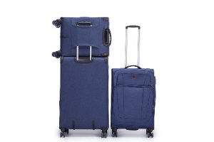 סט 3 מזוודות SWISS ALPS בד קלות וסופר איכותיות - צבע כחול כהה