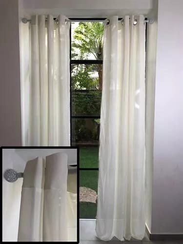 וילון קרפ ארוך דגם #3 טבעות כסף 250X140