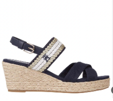 סנדל טומי Golden Webbing Mid Wedge Tommy Hilfiger