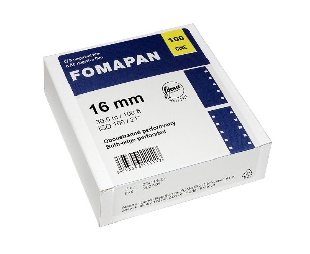 Fomapan 100 Both-edge perforated 16mmx30.5m סרט נגטיב שחור לבן למסרטות 16 מ"מ חרור בשני צדדים