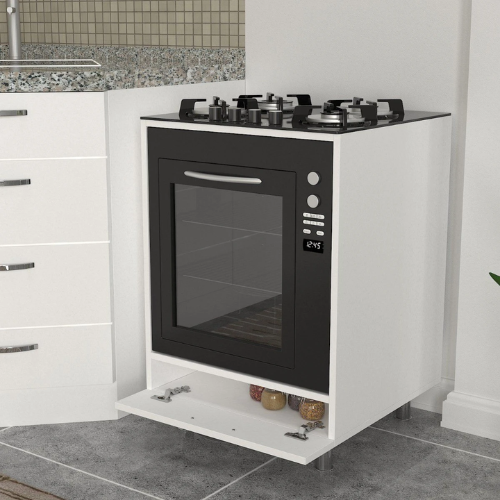 ארון לתנור אפיה בילט אין סמה עם פתח עליון לכיריים ומגרה תחתונה בגוון לבן או שחור