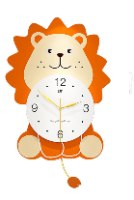 שעון לחדר ילדים בעיצוב מיוחד ובלעדי, שעון פרזול לחדר ילדים 60 ס"מ גובה דגם "אריה"