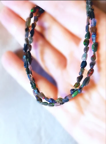 שרשרת אופל שחור Black Opal סולידית