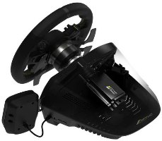 הגה מירוצים עם דוושות Turtle Beach VelocityONE Race Xbox/PC – יחידת הגה וגלגל הגה שחורים עם חיבור צדדי על רקע לבן