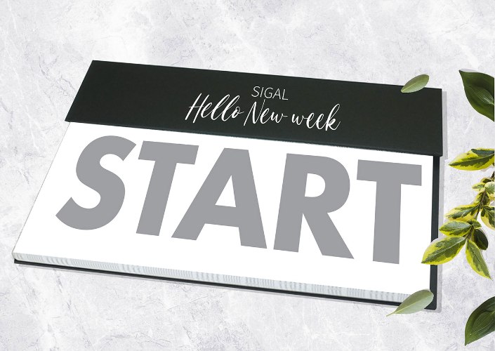 לוח תכנון שבועי אישי עם שם להתחלות חדשות – “START”