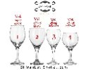 כוסות יין מעוצבת לחתונה |עיטור קלאסי ותאריך לועזי | English