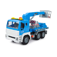 משאית מנוף כחולה  עם סל הרמה  אורות וצלילים 1:12 - CITY SERVICE