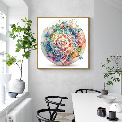 "מנדלת הקשת" תמונת קנבס של מנדלה צבעונית בעיצוב ייחודי ובלעדי | תמונת אוירה רוחנית לבית ולקליניקה