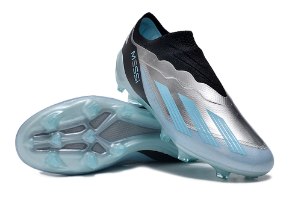 נעלי כדורגל אדידס מסי תכלת שחור adidas X Crazyfast.1 Laceless messi FG