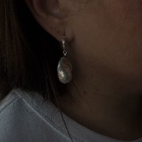 עגילי תו חישוק | עגיל פנינה