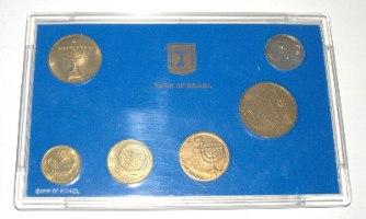 סט מטבעות חנוכה התשמ"ט, בנק ישראל, חמישה מטבעות ואסימון מיוחד 1988 במארז פלסטיק