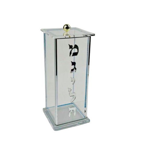 בית מגילה מרובע בצבע כסף עם סגירת מגנט