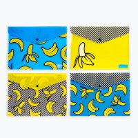 רביעיית תיקי מעטפה A4 בננות  Banana Document Wallets