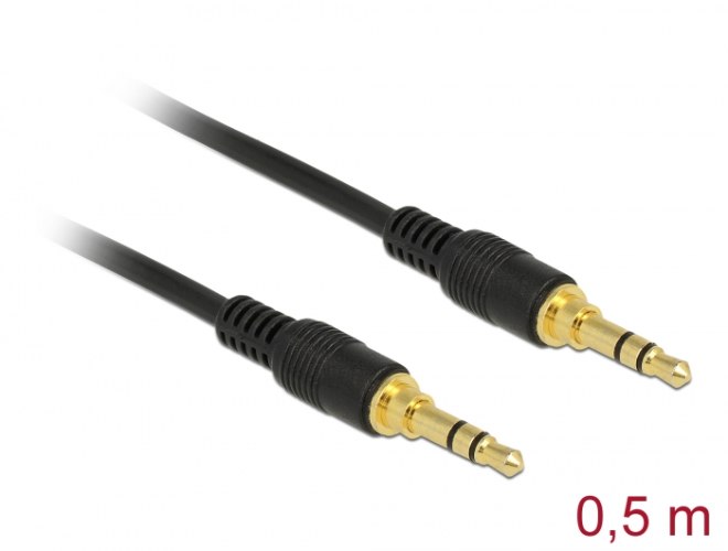 כבל אודיו Delock Stereo Jack Cable 3.5 mm 3 pin 0.5 m black