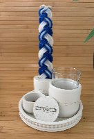 סט הבדלה מבטון פולימרי– נר, יין ובשמים