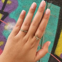 טבעת זהב פרפר יהלומים ואמרלדים