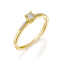 טבעת ניצוץ נצחי משובצת יהלומים בזהב לבן או צהוב 14 קראט