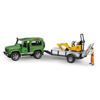 ג'יפ לאנדרובר גורר מיני באגר - 02593 BRUDER - Land Rover Defender