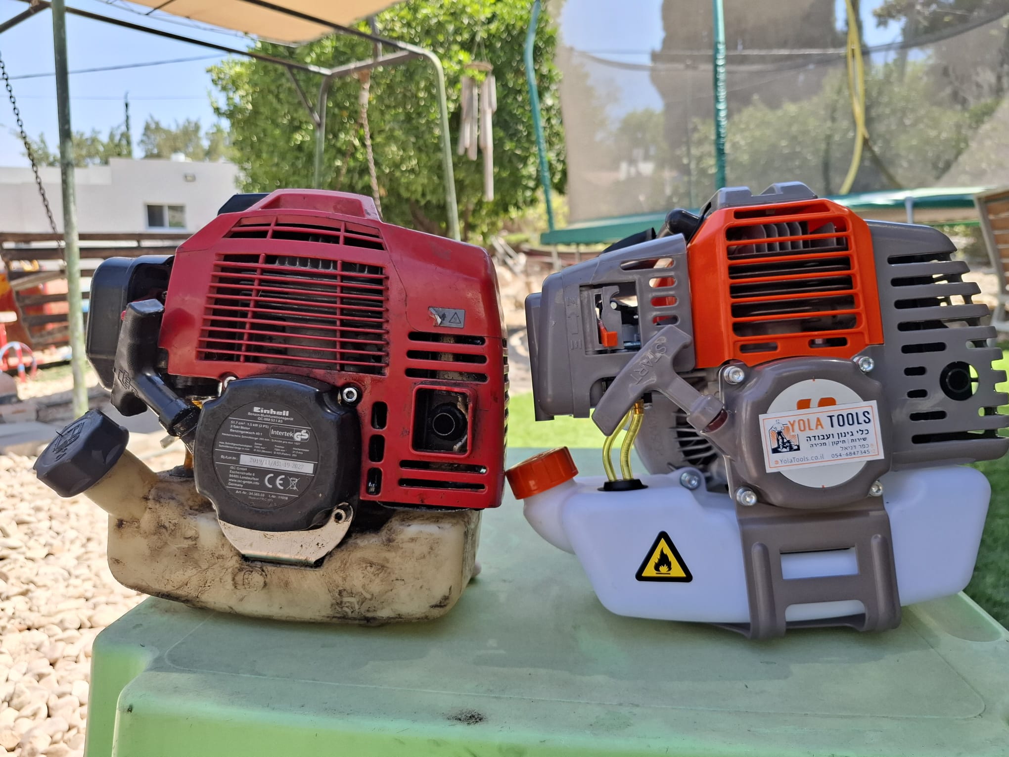 מנוע חרמש חדש ליד ישן
