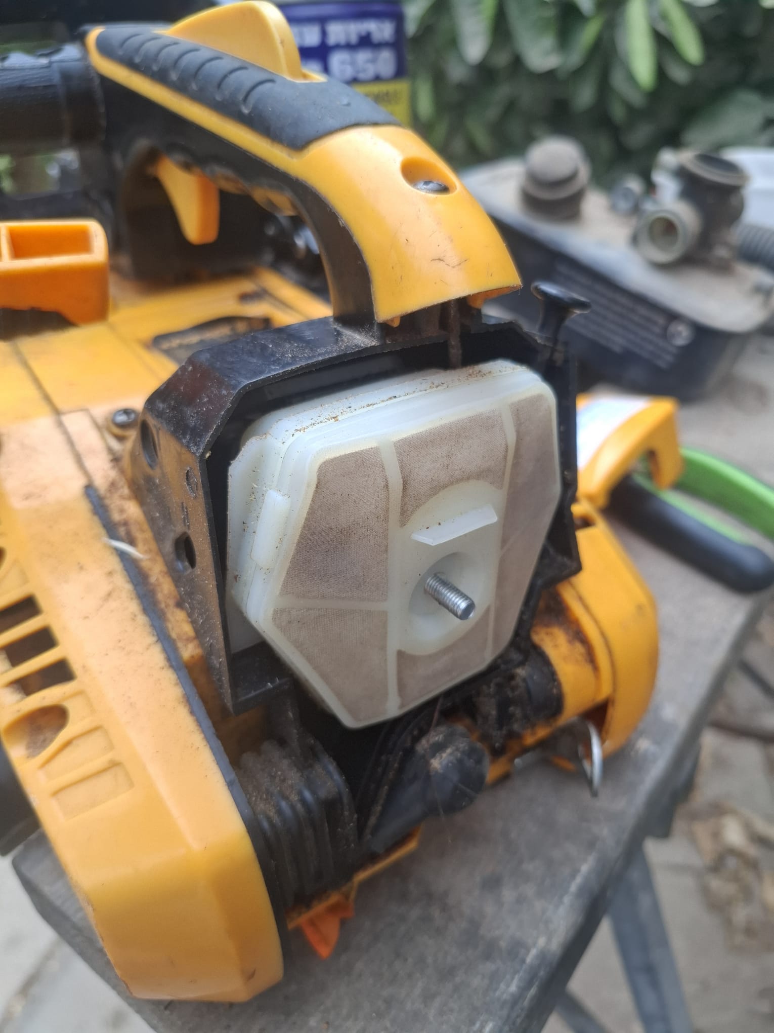 מסנן אוויר מסור שרשרת ידית עילית לאחר ניקוי