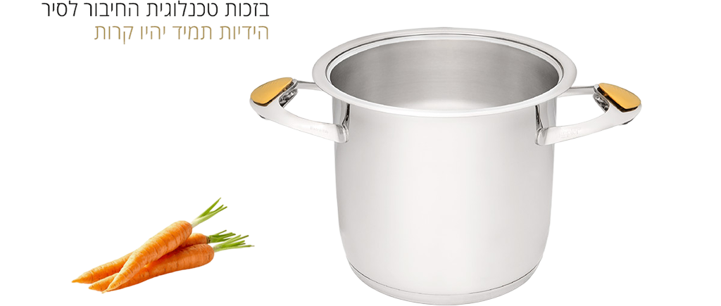 תמונה מתארת ידיות סיר שאינן מתחממות