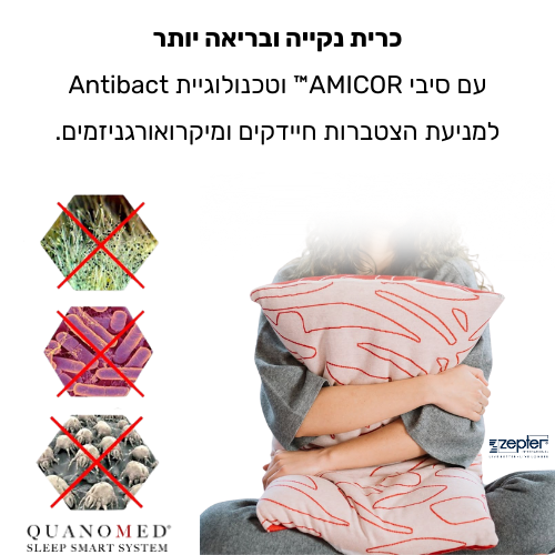 כרית שינה אנטי-בקטריאלית צפטר